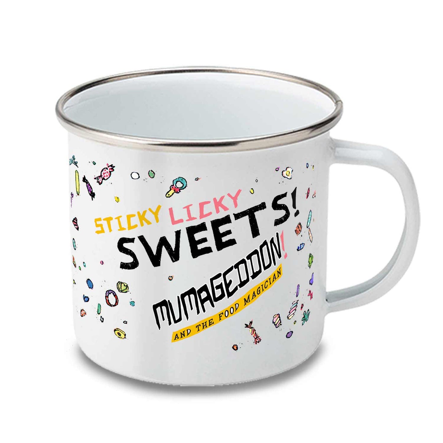 'Sticky Licky Sweets' Enamel Mug